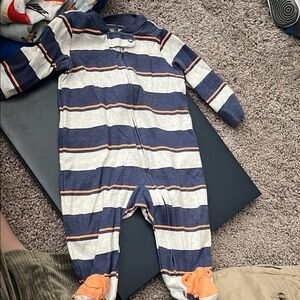 Striped Blue and Orange Kids One Piece